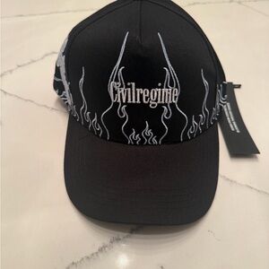 Civil Regime Black Flame Embroidered Cap